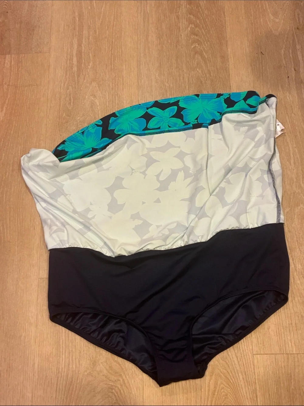 Navy & Teal Tropical Swimwear Bottom Skort - Vibrant Leaf Print 20W NWT
